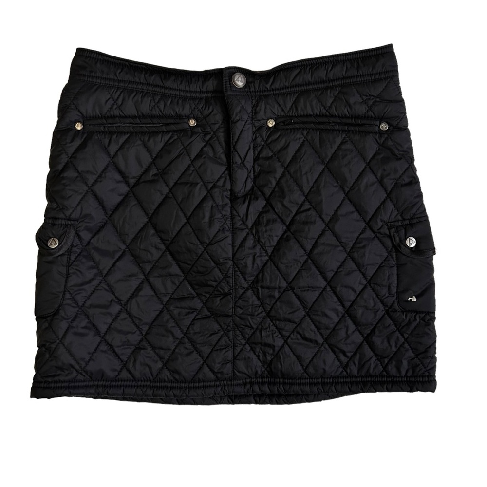 Ascend black quilted puffer mini skirt size 8